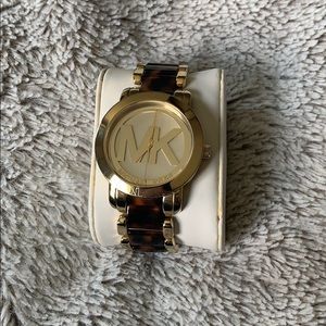 Gold and Tortoise MK Watch